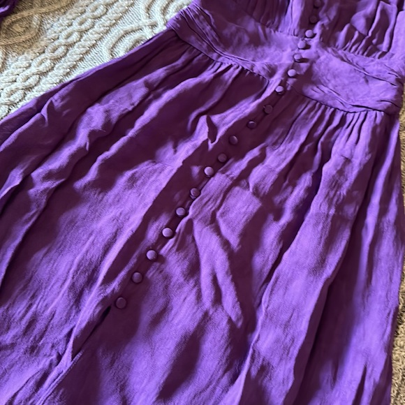 ZARA JACQUARD PUFF SLEEVE MIDI DRESS - Picture 14 of 14